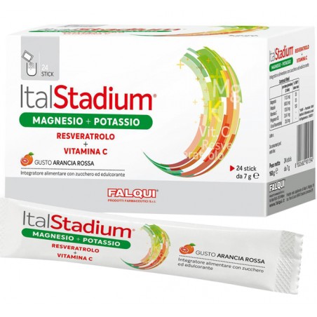 Falqui Prodotti Farmac. Italstadium Magnesio Potassio Resveratolo Vitamina C Arancia Rossa 24 Stick