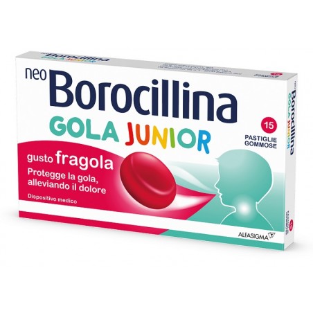 confezione 15 pastiglie gommose neoborocillina gola junior