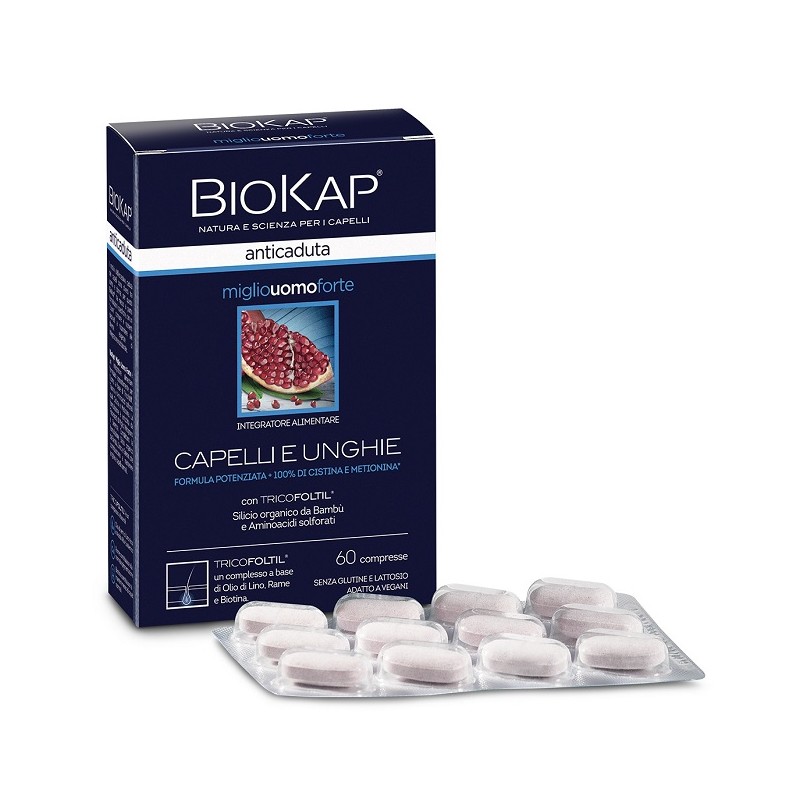 Bios Line Biokap Anticaduta Miglio Uomo Forte Con Tricofoltil 60 Compresse