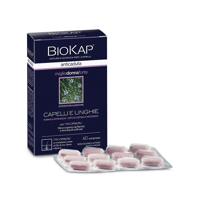 Bios Line Biokap Anticaduta Miglio Donna Forte Con Tricofoltil 60 Compresse