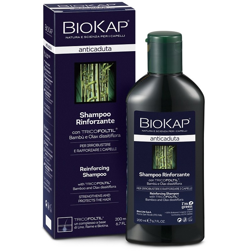 Bios Line Biokap Shampoo Rinforzante Anticaduta Con Tricofoltil Nuova Formula 200 Ml