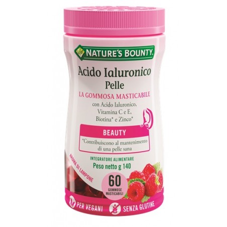 Nature's Bounty Acido Ialuronico Pelle 60 Gommose Masticabili