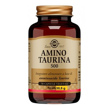 Solgar Amino Taurina 500 integratore occhi e fegato 50 capsule vegetali