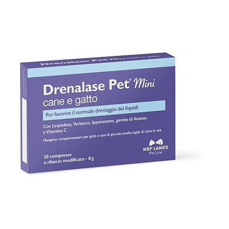 N. B. F. Lanes Drenalase Pet Mini Cane Gatto 20 Compresse