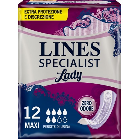 Fater Lines Specialist Maxi X 12 Ausilio Assorbente Sagomato Utilizzabile Con L'ausilio Di Mutanda Elasticizzata Riutilizzabile