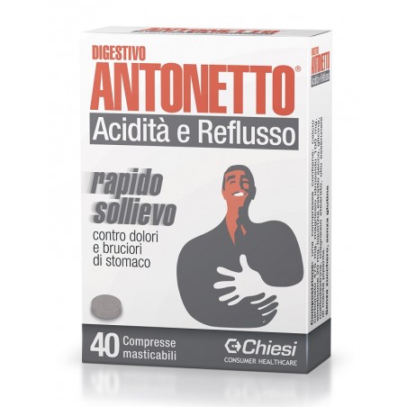 Chiesi Farmaceutici Digestivo Antonetto Acidita' E Reflusso 40 Compresse Masticabili