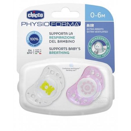 Chicco Succhicco Air Girl Silicone 0-6 Mesi 2 Pezzi