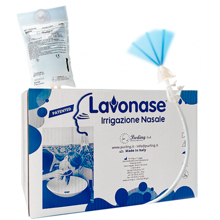 Purling Lavonase 2 Blister Sterili + 10 Sacche Soluzione Fisiologicaper Lavaggi Nasali + 1 Clamp + 1 Ventosa