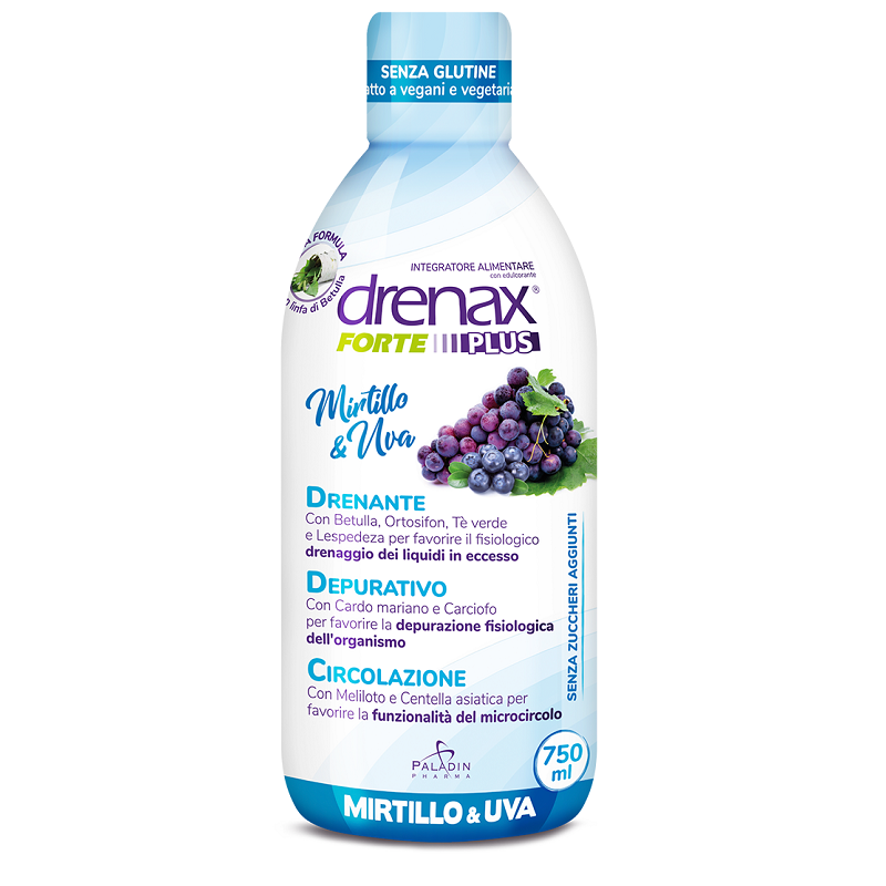 Paladin Pharma Drenax Forte Plus Originale Con Mirtillo E Uva 750 Ml