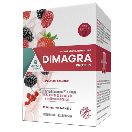 Promopharma Dimagra Protein Red Fruit 10 Buste