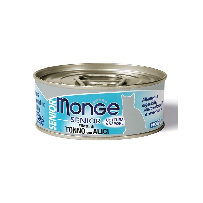 Monge & C. Monge Natural Quality Gatto Monge Jelly Filetti Di Tonno/acciughine Senior 80 G