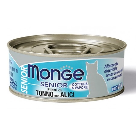 Monge & C. Monge Natural Quality Gatto Monge Jelly Filetti Di Tonno/acciughine Senior 80 G