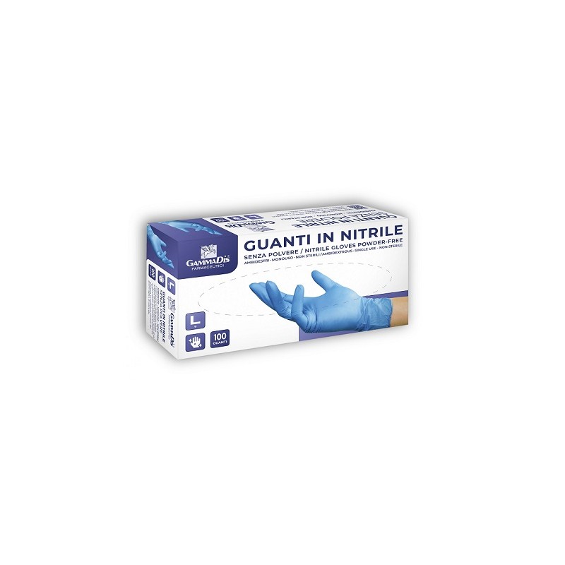 Gammadis Farmaceutici Guanti Nitrile Senza Polvere Medium 100 Pezzi