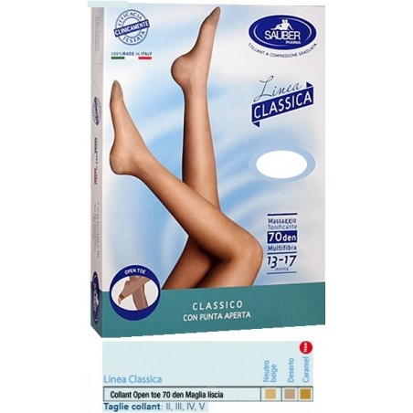 Desa Pharma Sauber Collant Open Toe Maglia Liscia 70 Den Colore Neutro Beige Taglia 2 Linea Classica