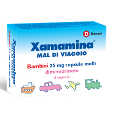 Blister da 6 capsule molli di Xamamina 25 mg della Dompè