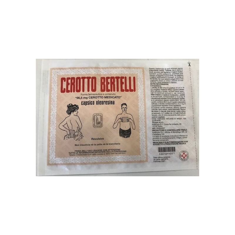 Kelemata Cerotto Bertelli 96,5 Mg Cerotto Medicato Capsico Oleoresina