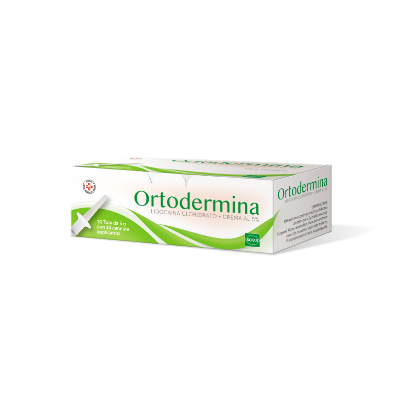 Ortodermina Crema Al 5%  Lidocaina Cloridrato 10 tubetti da 3 gr