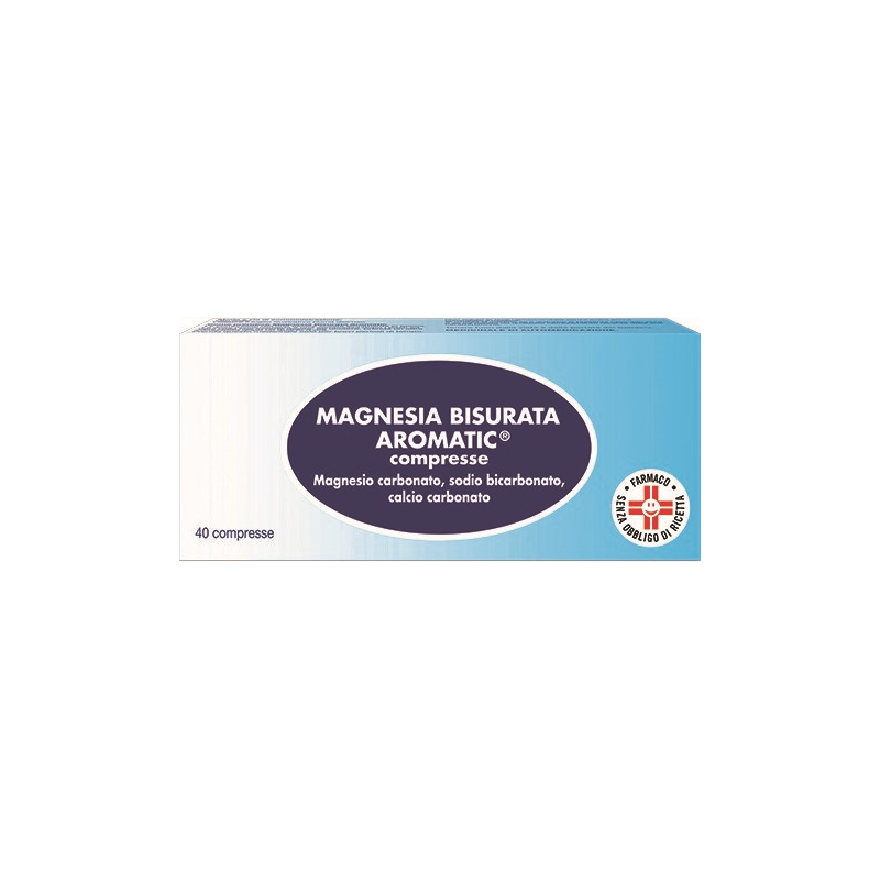 Magnesia Bisurata Aromatic 40 Compresse Magnesio Carbonato Sodio Bicarbonato Calcio Carbonato