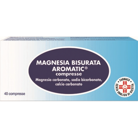 Magnesia Bisurata Aromatic 40 Compresse Magnesio Carbonato Sodio Bicarbonato Calcio Carbonato