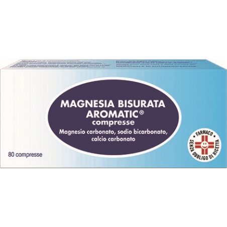 Magnesia Bisurata Aromatic  80 Compresse Magnesio Carbonato Sodio Bicarbonato Calcio Carbonato