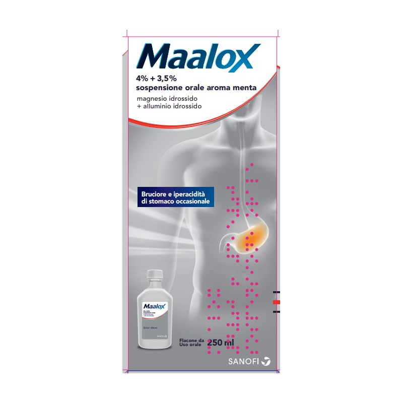 Opella Healthcare Italy Maalox 4% + 3,5% Sospensione Orale Aroma Menta Magnesio Idrossido + Alluminio Idrossido