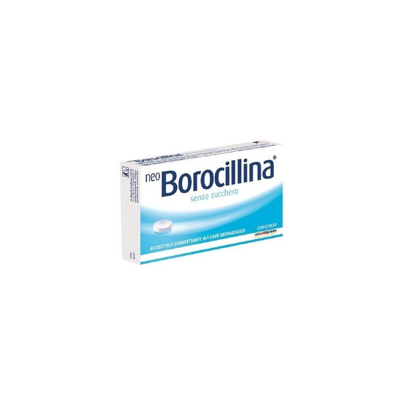 Alfasigma Neo Borocillina 1,2 Mg + 20 Mg Pastiglie Senza Zucchero 2,4 Diclorobenzil Alcool, Sodio Benzoato