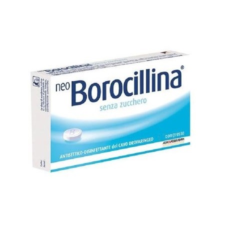 Alfasigma Neo Borocillina 1,2 Mg + 20 Mg Pastiglie Senza Zucchero 2,4 Diclorobenzil Alcool, Sodio Benzoato