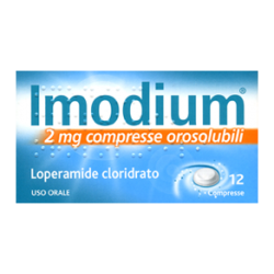 Blister da 12 compresse orosolubili di Imodium della Johnson & Johnson