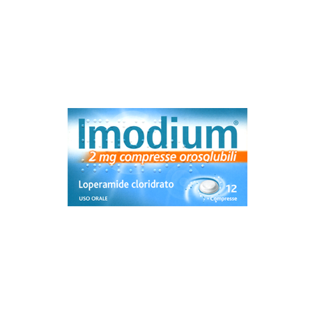 Blister da 12 compresse orosolubili di Imodium della Johnson & Johnson