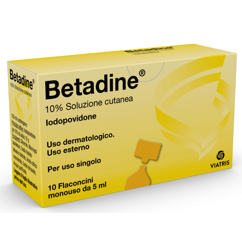 Betadine 10% Soluzione Cutanea Iodopovidone 10 flaconcini da 5 ml