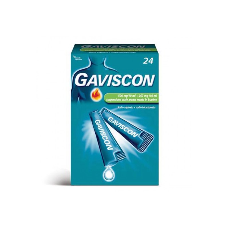 Reckitt Benckiser H. Gaviscon 500 Mg/10 Ml + 267 Mg/10 Ml Sospensione Orale Gaviscon 500 Mg/10 Ml + 267 Mg/10 Ml Sospensione Ora