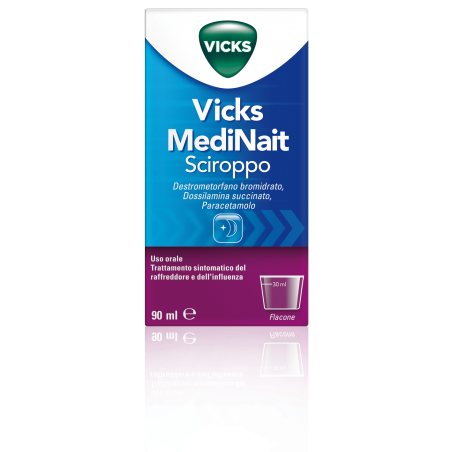 Vicks Medinait 0,5 Mg/ml + 0,25 Mg/ml + 20 Mg/ml Sciroppo 90 ml per la tosse