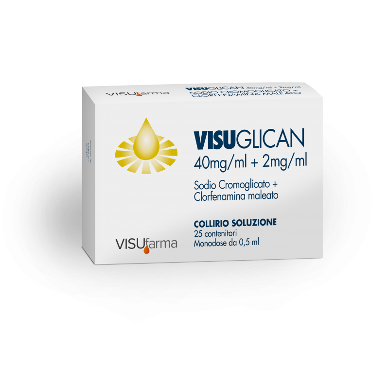 Visufarma Visuglican 40mg/ml + 2mg/ml Collirio, Soluzione Sodio Cromoglicato E Clorfenamina Maleato 25 dosi