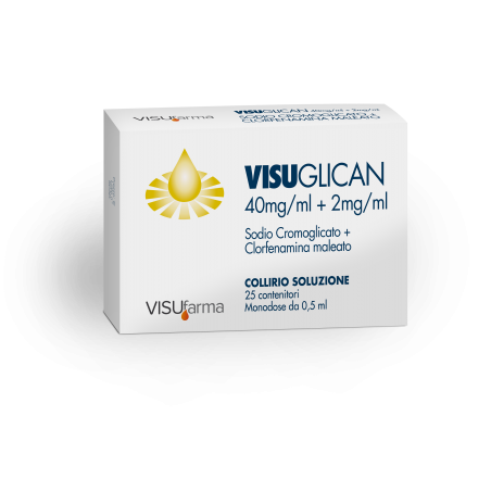 Visufarma Visuglican 40mg/ml + 2mg/ml Collirio, Soluzione Sodio Cromoglicato E Clorfenamina Maleato 25 dosi