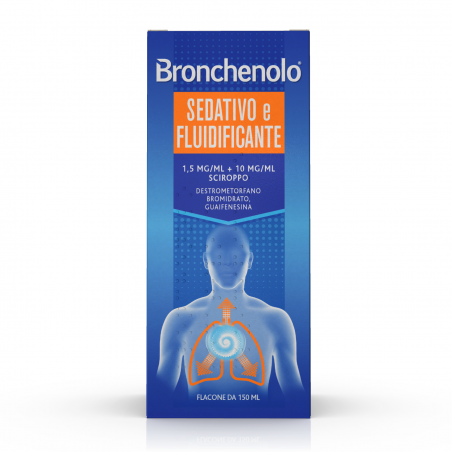 Perrigo Italia Bronchenolo Sedativo E Fluidificante, 1,5 Mg/ml + 10 Mg/ml, Sciroppo  Destrometorfano Bromidrato, Guaifenesina