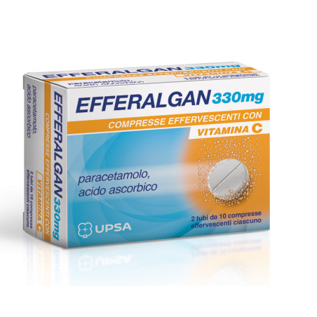 Upsa Italy Efferalgan 330 Mg Compresse Effervescenti Con Vitamina C Paracetamolo/acido Ascorbico