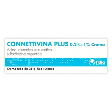 Fidia Farmaceutici Connettivina Plus 2 Mg/g + 10 Mg/g Crema Acido Ialuronico Sale Sodico + Sulfadiazina Argentica