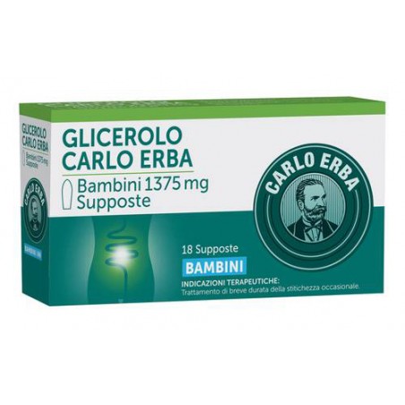 Glicerolo Carlo Erba Bambini 1375 Mg 18 Supposte