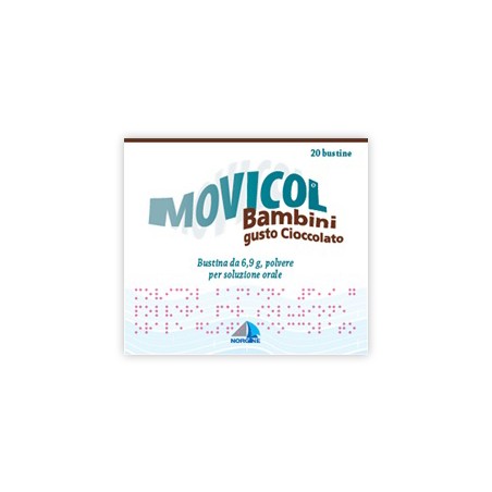 Norgine Italia Movicol Bambini 6,9 G, Polvere Per Soluzione Orale, Gusto Cioccolato