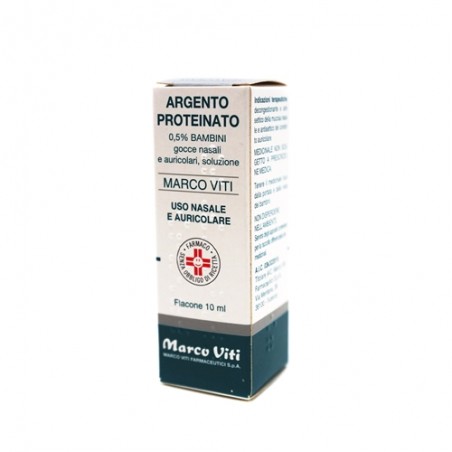 Argento Proteinato Marco Viti Gocce Nasali E Auricolari 0,5% bambini 10 ml