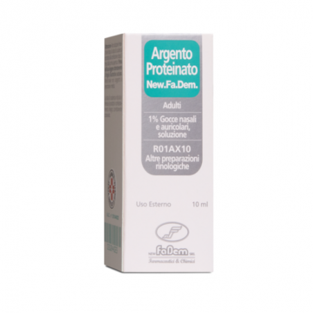 Argento Proteinato New.fa.dem. Adulti 1% Gocce Nasali E Auricolari 10 ml