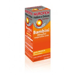 Flacone da 100 Ml di Nurofen Febbre e dolore 200mg con siringa dosatrice , gusto arancia senza zucchero della Reckitt Benckiser