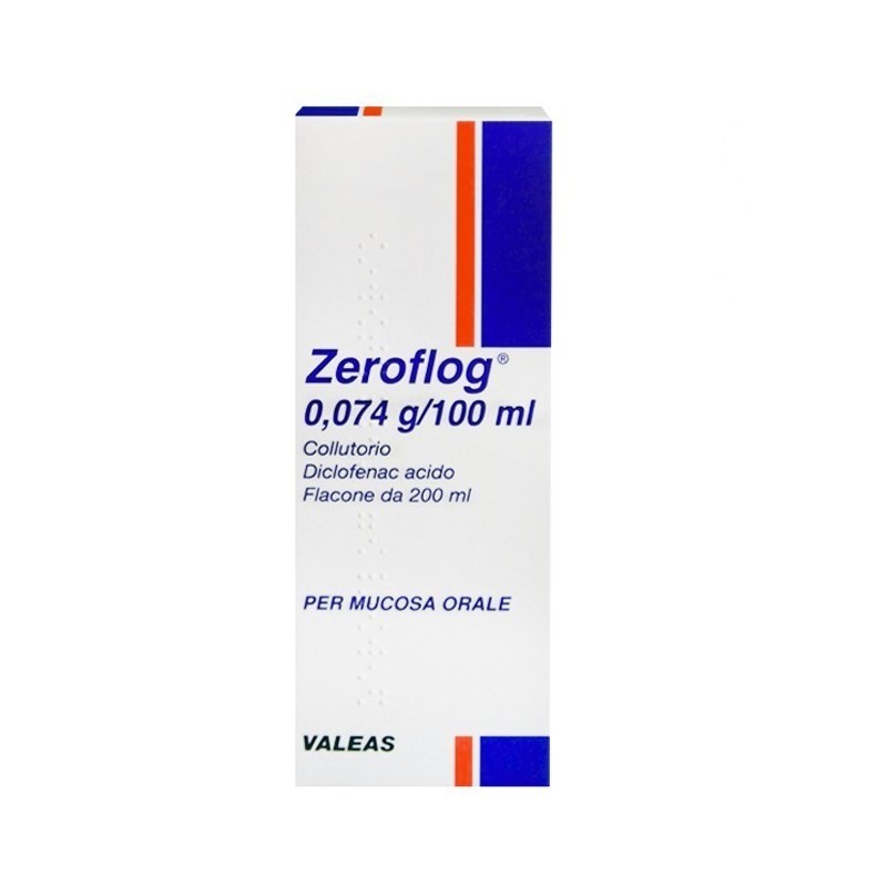 Valeas Ind. Chim. Farmac. Zeroflog 0,074 G/100 Ml Collutorio, 1 Flacone Diclofenac Acido