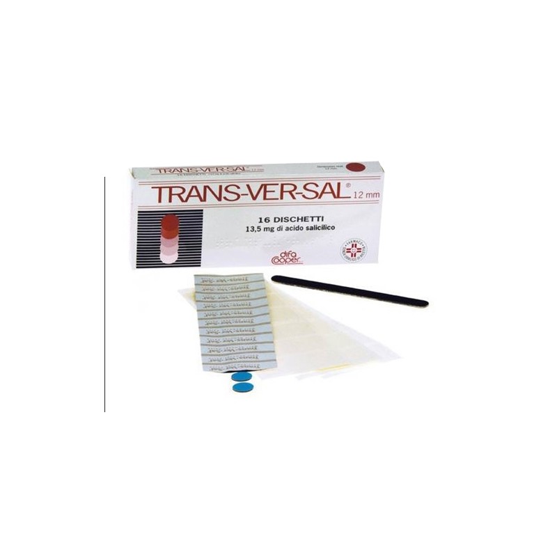 Trans-ver-sal 13,5 Mg/ 12 Mm 16 Cerotti Transdermici per verruche e duroni