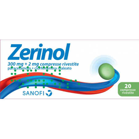 Zentiva Italia Zerinol 300 Mg + 2 Mg Compresse Rivestite Paracetamolo + Clorfenamina Maleato