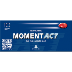 Blister da 10 capsule molli di Momentact 400 mg della Angeli Pharma