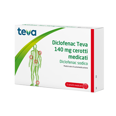 Diclofenac Teva 140 Mg 5 Cerotti Medicati per dolori muscolari