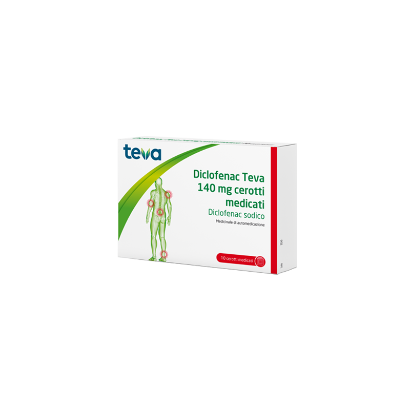 Diclofenac Teva 140 Mg 10 Cerotti Medicati per dolori muscolari