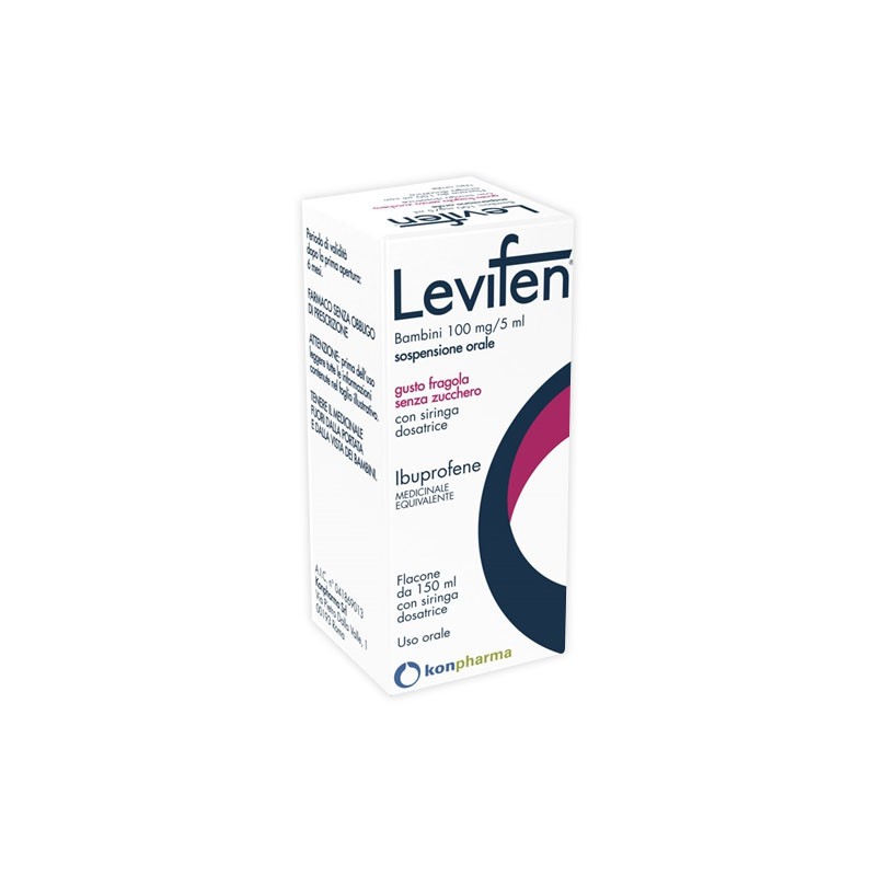 Exipharma Levifen Bambini 100mg/5ml Sospensione Orale Gusto Fragola Senza Zucchero Levifen Bambini 100mg/5ml Sospensione Orale G