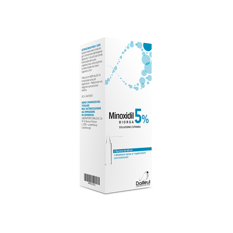 Laboratoires Bailleul S. A. Minoxidil Biorga 5%, Soluzione Cutanea Minoxidil